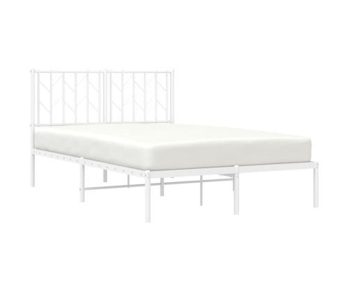 Estructura cama sin colchón con cabecero metal blanco 120x200cm
