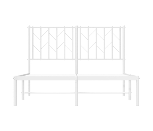 Estructura cama sin colchón con cabecero metal blanco 120x200cm