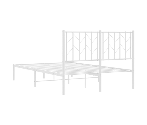 Estructura cama sin colchón con cabecero metal blanco 120x200cm
