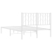 Estructura cama sin colchón con cabecero metal blanco 120x200cm