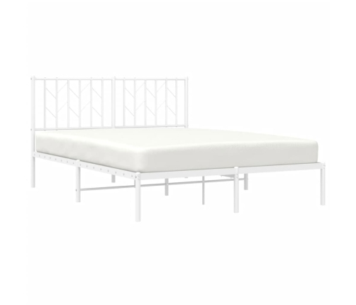 Estructura cama sin colchón con cabecero metal blanco 135x190cm