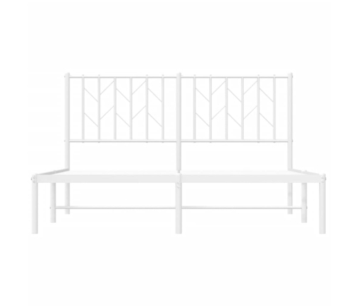 Estructura cama sin colchón con cabecero metal blanco 135x190cm