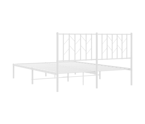 Estructura cama sin colchón con cabecero metal blanco 135x190cm