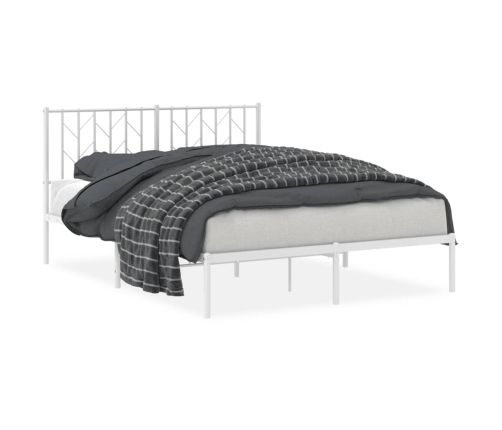 Estructura cama sin colchón con cabecero metal blanco 140x190cm