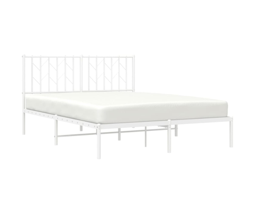 Estructura cama sin colchón con cabecero metal blanco 140x190cm