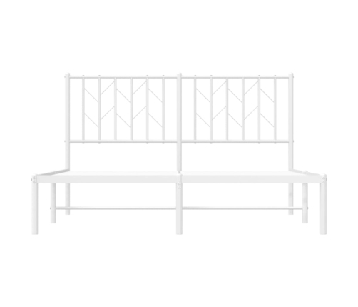 Estructura cama sin colchón con cabecero metal blanco 140x190cm