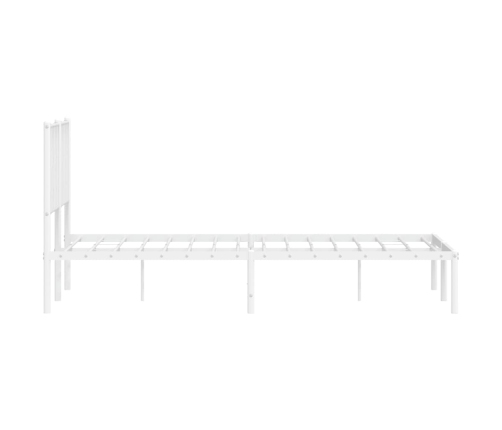 Estructura cama sin colchón con cabecero metal blanco 140x190cm