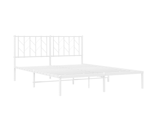 Estructura cama sin colchón con cabecero metal blanco 150x200cm