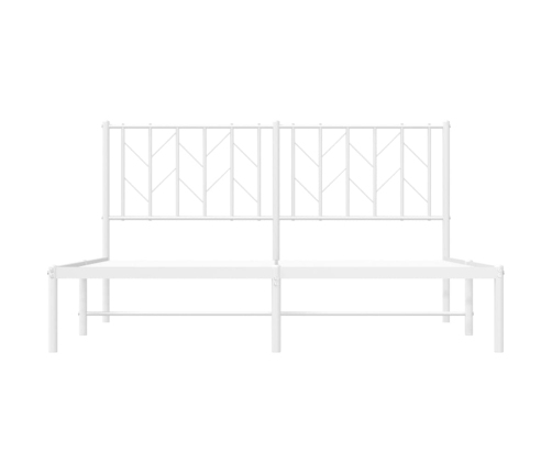 Estructura cama sin colchón con cabecero metal blanco 150x200cm