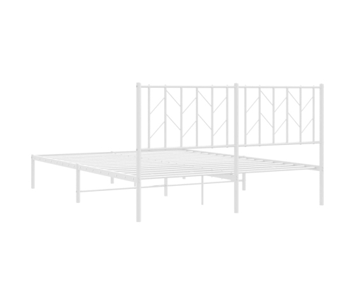 Estructura cama sin colchón con cabecero metal blanco 150x200cm