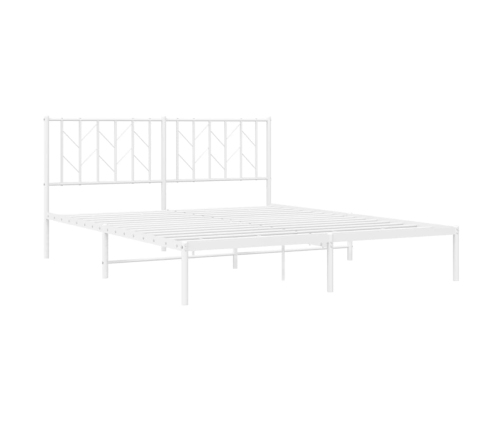 Estructura cama sin colchón con cabecero metal blanco 160x200cm