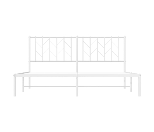 Estructura cama sin colchón con cabecero metal blanco 160x200cm