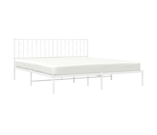 Estructura cama sin colchón con cabecero metal blanco 183x213cm