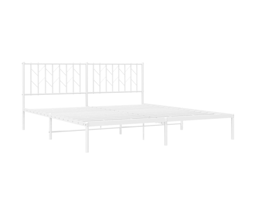 Estructura cama sin colchón con cabecero metal blanco 183x213cm