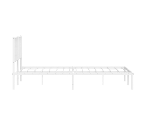 Estructura cama sin colchón con cabecero metal blanco 183x213cm