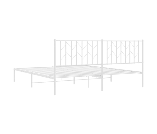 Estructura cama sin colchón con cabecero metal blanco 183x213cm