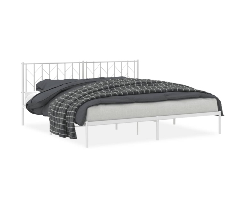 Estructura cama sin colchón con cabecero metal blanco 193x203cm