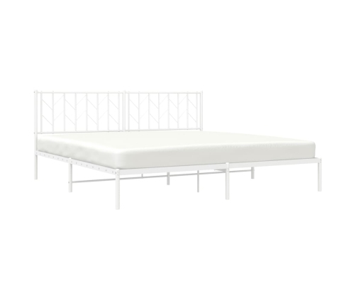Estructura cama sin colchón con cabecero metal blanco 193x203cm