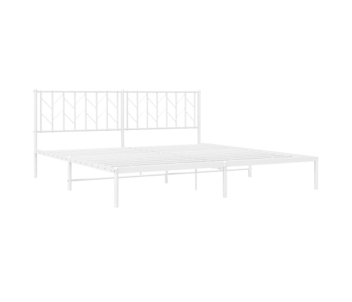 Estructura cama sin colchón con cabecero metal blanco 193x203cm