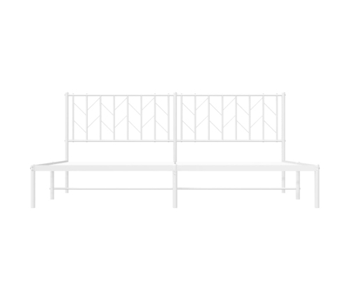 Estructura cama sin colchón con cabecero metal blanco 193x203cm