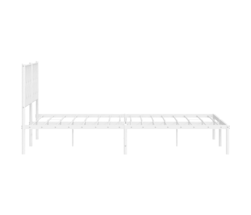 Estructura cama sin colchón con cabecero metal blanco 193x203cm