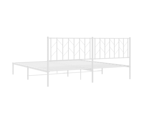 Estructura cama sin colchón con cabecero metal blanco 193x203cm