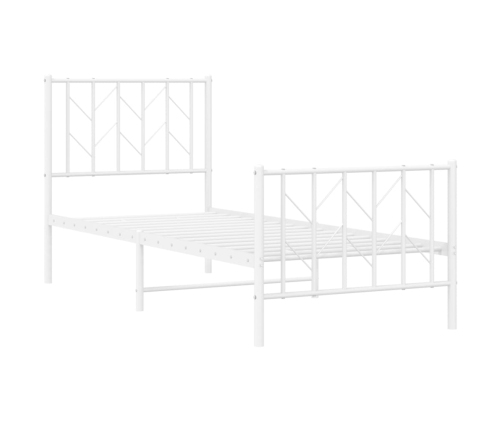 Estructura cama sin colchón con estribo metal blanco 75x190 cm