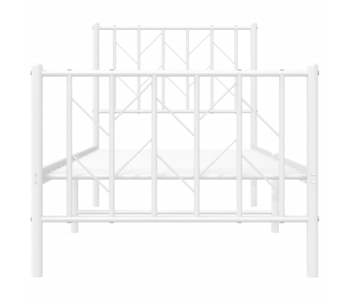 Estructura cama sin colchón con estribo metal blanco 75x190 cm