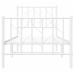 Estructura cama sin colchón con estribo metal blanco 75x190 cm