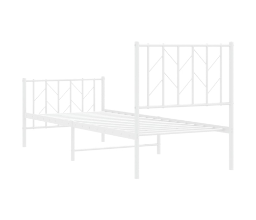 Estructura cama sin colchón con estribo metal blanco 75x190 cm