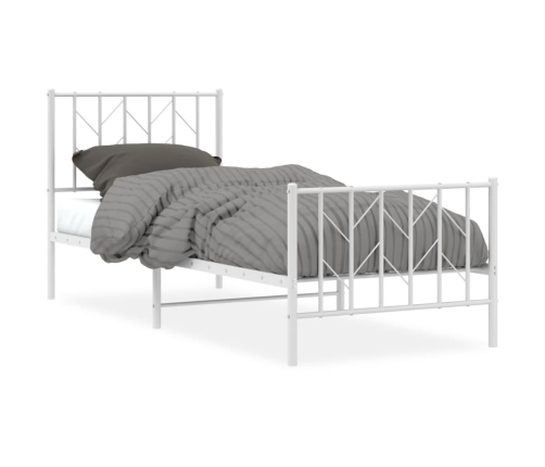 Estructura cama sin colchón con estribo metal blanco 80x200 cm