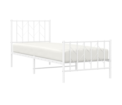 Estructura cama sin colchón con estribo metal blanco 80x200 cm