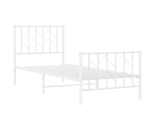 Estructura cama sin colchón con estribo metal blanco 80x200 cm