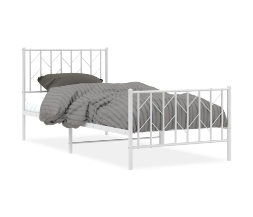 Estructura cama sin colchón con estribo metal blanco 90x190 cm