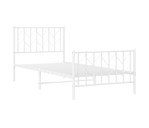 Estructura cama sin colchón con estribo metal blanco 90x190 cm