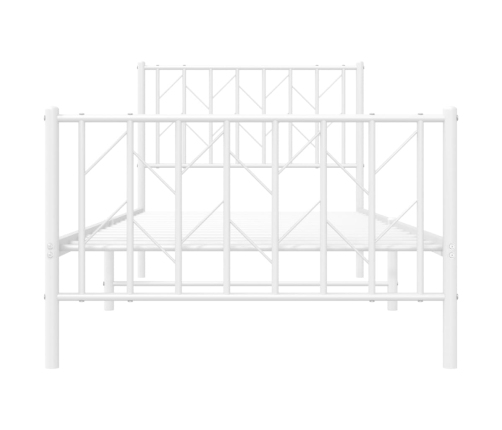 Estructura cama sin colchón con estribo metal blanco 90x190 cm