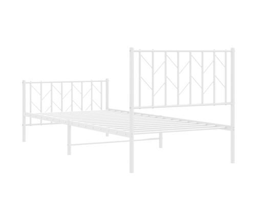 Estructura cama sin colchón con estribo metal blanco 90x190 cm