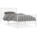 Estructura cama metal cabecero y estribo blanca 100x190 cm