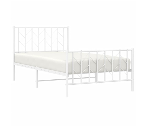 Estructura cama metal cabecero y estribo blanca 100x190 cm