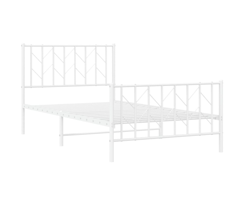 Estructura cama metal cabecero y estribo blanca 100x190 cm