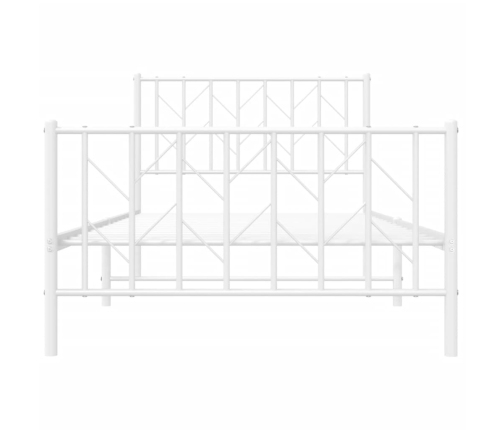 Estructura cama metal cabecero y estribo blanca 100x190 cm