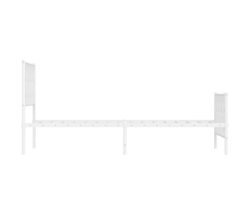 Estructura cama metal cabecero y estribo blanca 100x190 cm