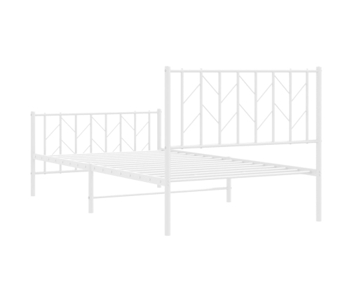 Estructura cama metal cabecero y estribo blanca 100x190 cm