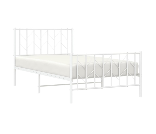 Estructura cama sin colchón con estribo metal blanco 100x200 cm