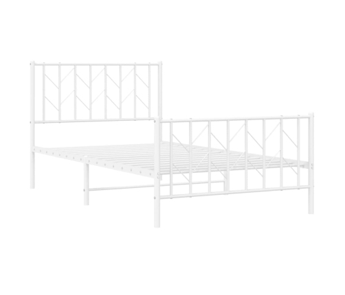 Estructura cama sin colchón con estribo metal blanco 100x200 cm