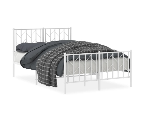 Estructura cama sin colchón con estribo metal blanco 120x190 cm