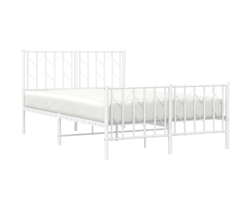 Estructura cama sin colchón con estribo metal blanco 120x190 cm