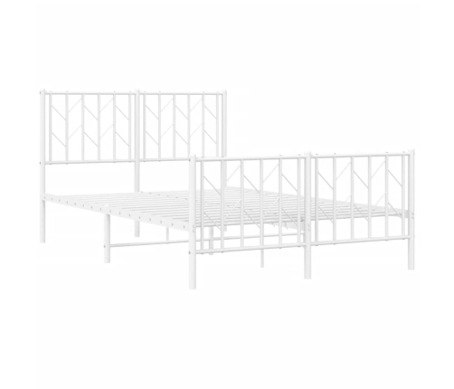 Estructura cama sin colchón con estribo metal blanco 120x190 cm