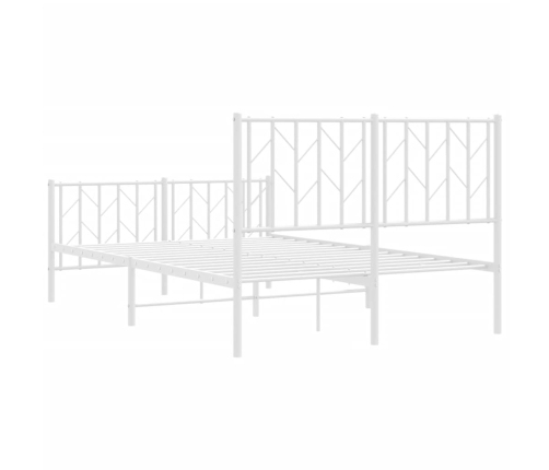 Estructura cama sin colchón con estribo metal blanco 120x190 cm