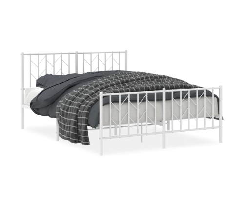 Estructura cama sin colchón con estribo metal blanco 135x190 cm